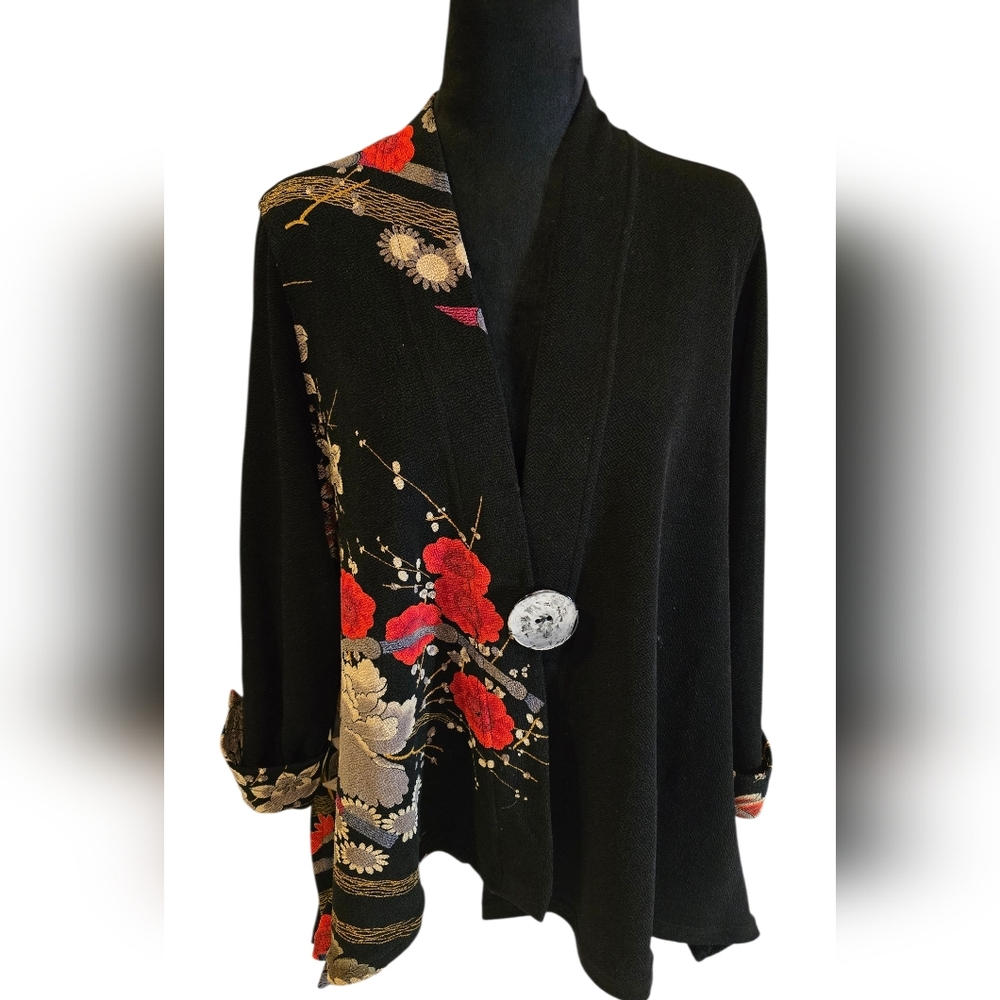 Moonlight Y & S Fashion One Button Asian Garden Print Jacket